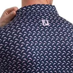 FootJoy Men's Leaping Dolphins Print Lisle Golf Polo Shirt -Golf Shop 0074796 footjoy mens leaping dolphins print lisle golf polo shirt