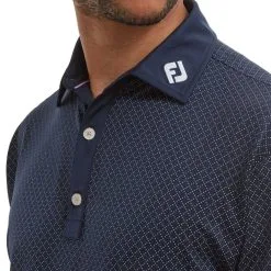 FootJoy Men's Diamond Dot Print Lisle Golf Polo Shirt -Golf Shop 0074824 footjoy mens diamond dot print lisle golf polo shirt
