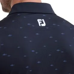 FootJoy Men's School Of Fish Print Lisle Golf Polo Shirt -Golf Shop 0074835 footjoy mens school of fish print lisle golf polo shirt