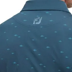 FootJoy Men's School Of Fish Print Lisle Golf Polo Shirt -Golf Shop 0074836 footjoy mens school of fish print lisle golf polo shirt