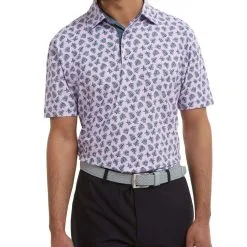 FootJoy Men's Shadow Palm Print Golf Polo Shirt -Golf Shop 0074845 footjoy mens shadow palm print golf polo shirt