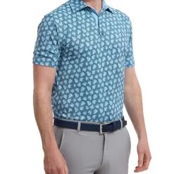 FootJoy Men's Shadow Palm Print Golf Polo Shirt -Golf Shop 0074847 footjoy mens shadow palm print golf polo shirt