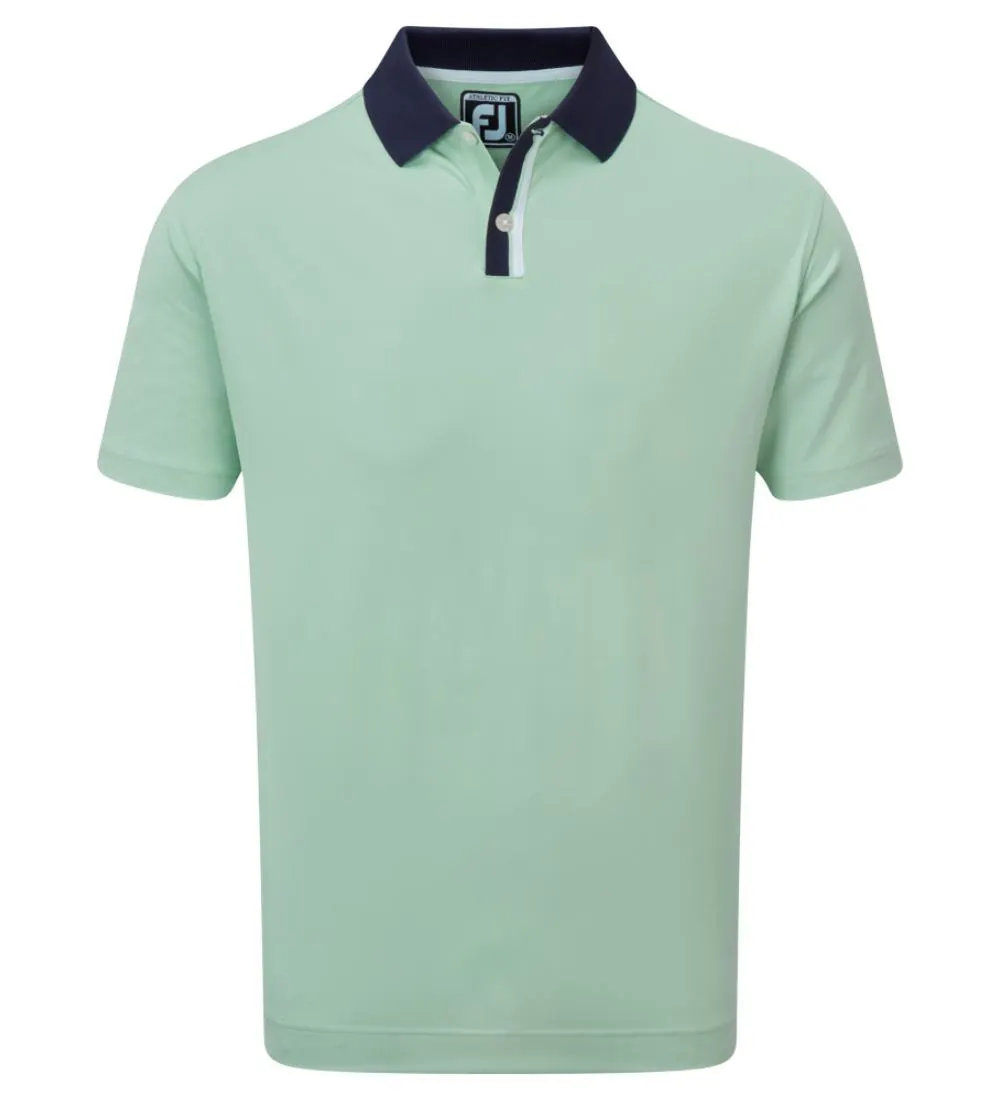 FootJoy Men's Solid Stripe Placket Pique Golf Polo Shirt 3 FootJoy Men's Solid Stripe Placket Pique Golf Polo Shirt