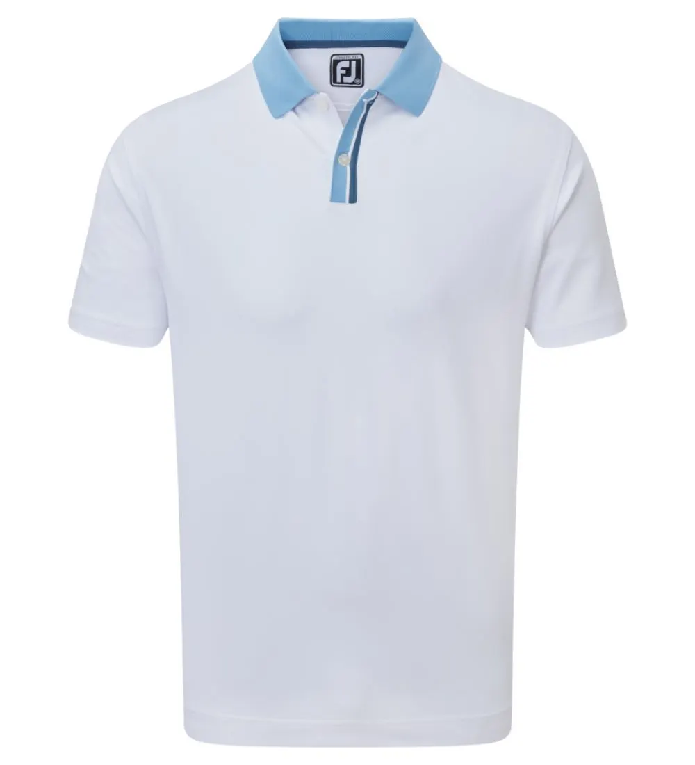 FootJoy Men's Solid Stripe Placket Pique Golf Polo Shirt 5 FootJoy Men's Solid Stripe Placket Pique Golf Polo Shirt - Image 3