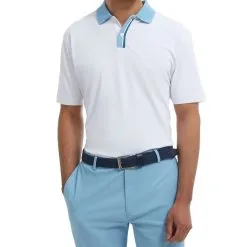 FootJoy Men's Solid Stripe Placket Pique Golf Polo Shirt 25 FootJoy Men's Solid Stripe Placket Pique Golf Polo Shirt -Golf Shop 0074907 footjoy mens solid stripe placket pique golf polo shirt