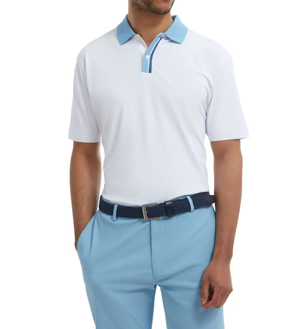 FootJoy Men's Solid Stripe Placket Pique Golf Polo Shirt 11 FootJoy Men's Solid Stripe Placket Pique Golf Polo Shirt - Image 9