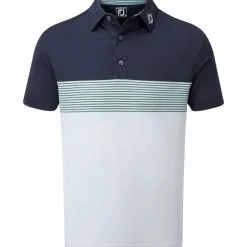 FootJoy Men's Colour Block Pique Golf Polo Shirt