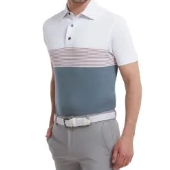FootJoy Men's Colour Block Pique Golf Polo Shirt -Golf Shop 0075010 footjoy mens colour block pique golf polo shirt