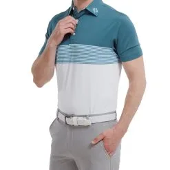 FootJoy Men's Colour Block Pique Golf Polo Shirt -Golf Shop 0075011 footjoy mens colour block pique golf polo shirt