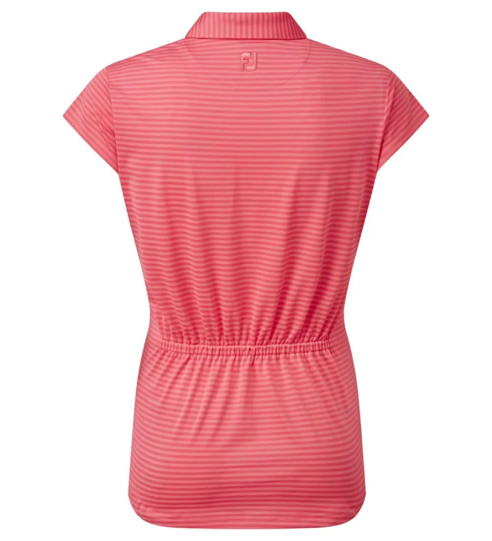 FootJoy Ladies Tonal Stripe Lisle Golf Polo Shirt 5 FootJoy Ladies Tonal Stripe Lisle Golf Polo Shirt - Image 3