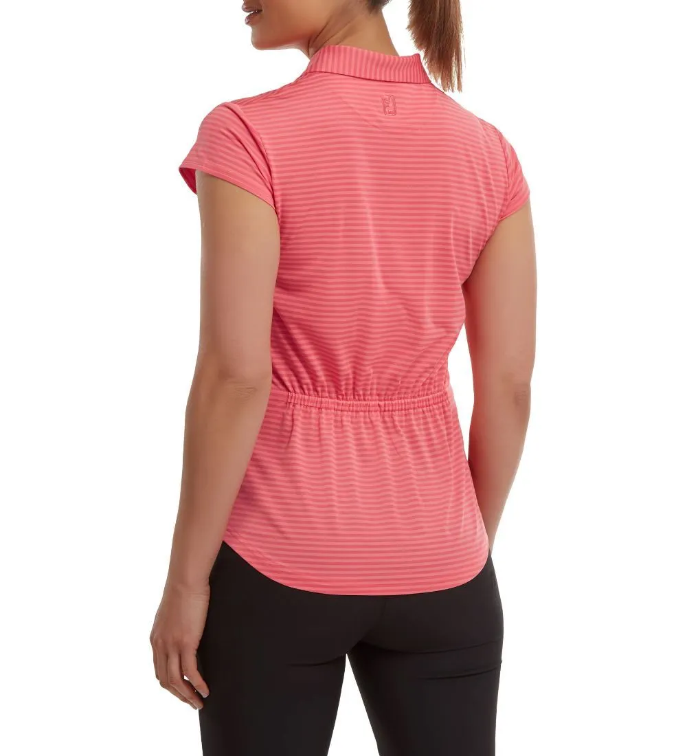 FootJoy Ladies Tonal Stripe Lisle Golf Polo Shirt 6 FootJoy Ladies Tonal Stripe Lisle Golf Polo Shirt - Image 4