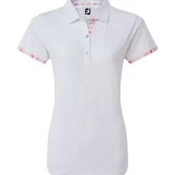 FootJoy Ladies Watercolour Trim Pique Golf Polo Shirt 18 FootJoy Ladies Watercolour Trim Pique Golf Polo Shirt -Golf Shop 0075220 footjoy ladies watercolour trim pique golf polo shirt
