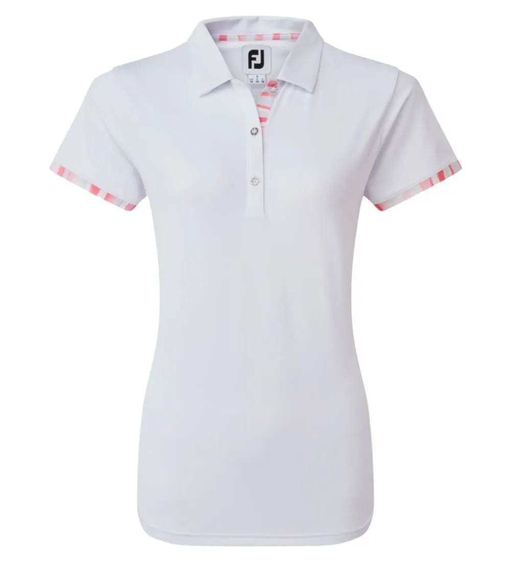 FootJoy Ladies Watercolour Trim Pique Golf Polo Shirt 9 FootJoy Ladies Watercolour Trim Pique Golf Polo Shirt - Image 7