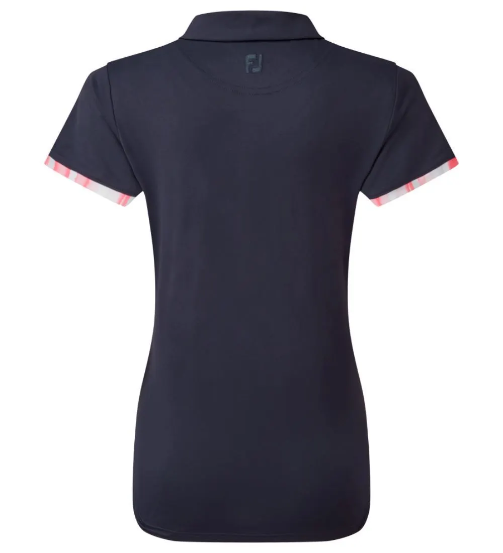 FootJoy Ladies Watercolour Trim Pique Golf Polo Shirt 7 FootJoy Ladies Watercolour Trim Pique Golf Polo Shirt - Image 5