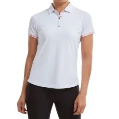 FootJoy Ladies Watercolour Trim Pique Golf Polo Shirt 17 FootJoy Ladies Watercolour Trim Pique Golf Polo Shirt -Golf Shop 0075224 footjoy ladies watercolour trim pique golf polo shirt