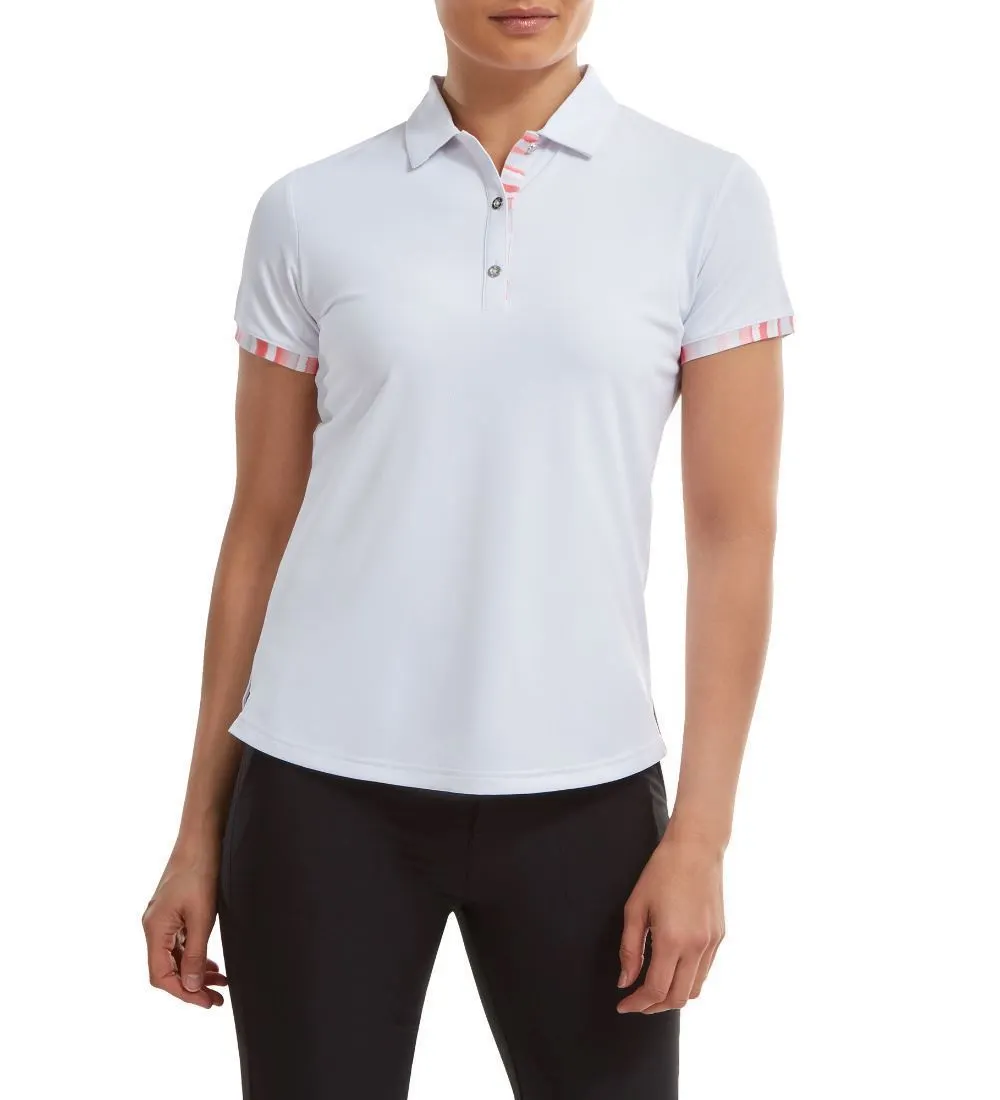 FootJoy Ladies Watercolour Trim Pique Golf Polo Shirt 8 FootJoy Ladies Watercolour Trim Pique Golf Polo Shirt - Image 6