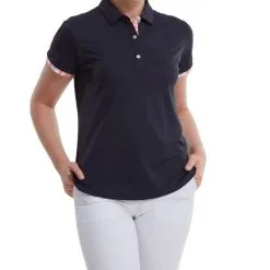 FootJoy Ladies Watercolour Trim Pique Golf Polo Shirt 13 FootJoy Ladies Watercolour Trim Pique Golf Polo Shirt -Golf Shop 0075225 footjoy ladies watercolour trim pique golf polo shirt