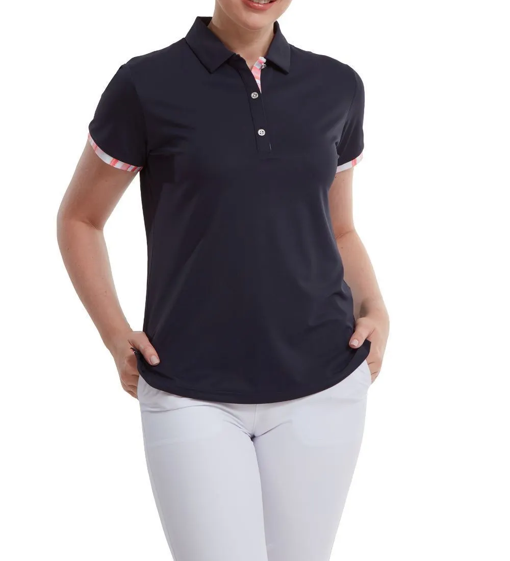 FootJoy Ladies Watercolour Trim Pique Golf Polo Shirt 4 FootJoy Ladies Watercolour Trim Pique Golf Polo Shirt - Image 2