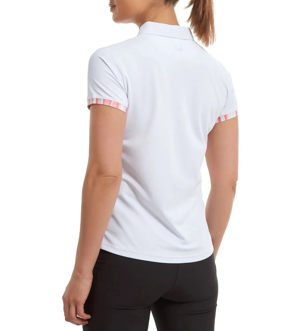 FootJoy Ladies Watercolour Trim Pique Golf Polo Shirt 11 FootJoy Ladies Watercolour Trim Pique Golf Polo Shirt - Image 9