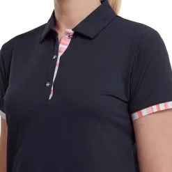 FootJoy Ladies Watercolour Trim Pique Golf Polo Shirt 14 FootJoy Ladies Watercolour Trim Pique Golf Polo Shirt -Golf Shop 0075229 footjoy ladies watercolour trim pique golf polo shirt