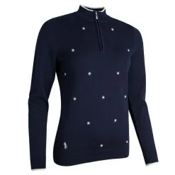 Glenmuir Ladies Paige Embroidered Cotton Golf Sweater -Golf Shop 0075625 glenmuir ladies paige embroidered cotton golf sweater