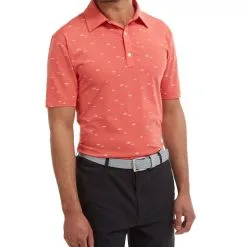 FootJoy Men's School Of Fish Print Lisle Golf Polo Shirt -Golf Shop 0078857 footjoy mens school of fish print lisle golf polo shirt