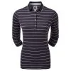 FootJoy Ladies 3/4 Sleeve Pinstripe Pique Golf Polo Shirt -Golf Shop 0078872 footjoy ladies 34 sleeve pinstripe pique golf polo shirt