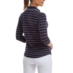 FootJoy Ladies 3/4 Sleeve Pinstripe Pique Golf Polo Shirt 10 FootJoy Ladies 3/4 Sleeve Pinstripe Pique Golf Polo Shirt -Golf Shop 0078874 footjoy ladies 34 sleeve pinstripe pique golf polo shirt
