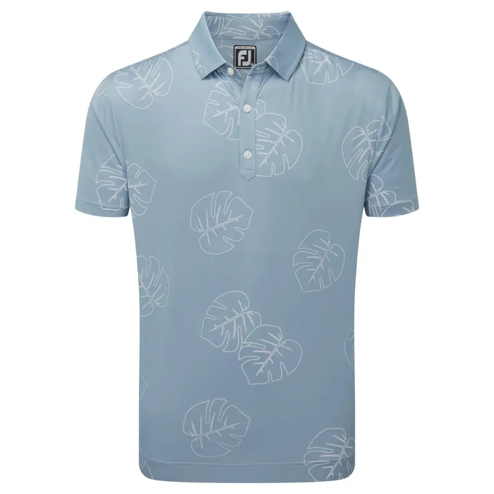 FootJoy Men's Jungle Leaf Pique Golf Polo Shirt 3 FootJoy Men's Jungle Leaf Pique Golf Polo Shirt