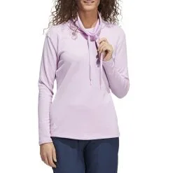 Adidas Ladies Melange High Mock Golf Pullover -Golf Shop 0082229 adidas ladies melange high mock golf pullover