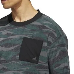 Adidas Men's Texture-Print Crew Golf Sweatshirt -Golf Shop 0082352 adidas mens texture print crew golf sweatshirt