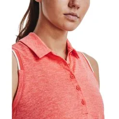 Under Armour Ladies Zinger Point Sleeveless Golf Polo Shirt -Golf Shop 0082661 under armour ladies zinger point sleeveless golf polo shirt
